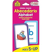 School Zone - Bilingual Alphabet Flash Cards - Ages 5+, Kindergarten to 1st Grade, ESL, Language Immersion, Phonics, ABCs, Alphabetical Order, and More (Spanish and English Edition) (Spanish Edition)