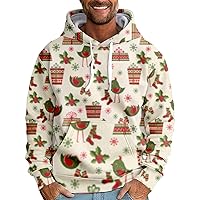 Christmas Clothes For Men Christmas Tree Graphic Drawstring Hoodies Big And Tall Oversized Sweatshirts With Pockets