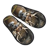 Camouflage Deer Print Furry Slipper For Women Men Winter Fuzzy Slippers Soft Warm House Slippers For Indoor Outdoor Gift Large
