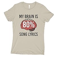 My Brain is 80% Song Lyrics Tshirt Women Music Lover Shirt for Women