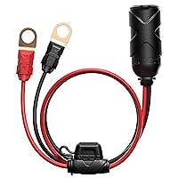 NOCO GC018 15A 14AWG 12V Adapter, Heavy-Duty Cigarette Lighter Plug, and Female Socket with Eyelet Terminals