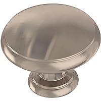 Franklin Brass Round Ringed Cabinet Knob, Satin Nickel, 1-1/4 in (32 mm) Drawer Knob, 10 Pack, P35597K-SN-B
