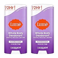 Deodorant Cream Stick - Underarms and Private Parts - Aluminum-Free, Baking Soda-Free, Hypoallergenic, and Safe For Sensitive Skin - 2.2 Ounce (Pack of 2) (Lavender Sage)
