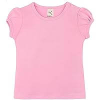 Lilax Baby Girls' Basic T-Shirt Short Sleeve Crewneck Tee