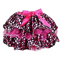 Petitebella Pink Black Hearts Petal Skirt Nb-8y