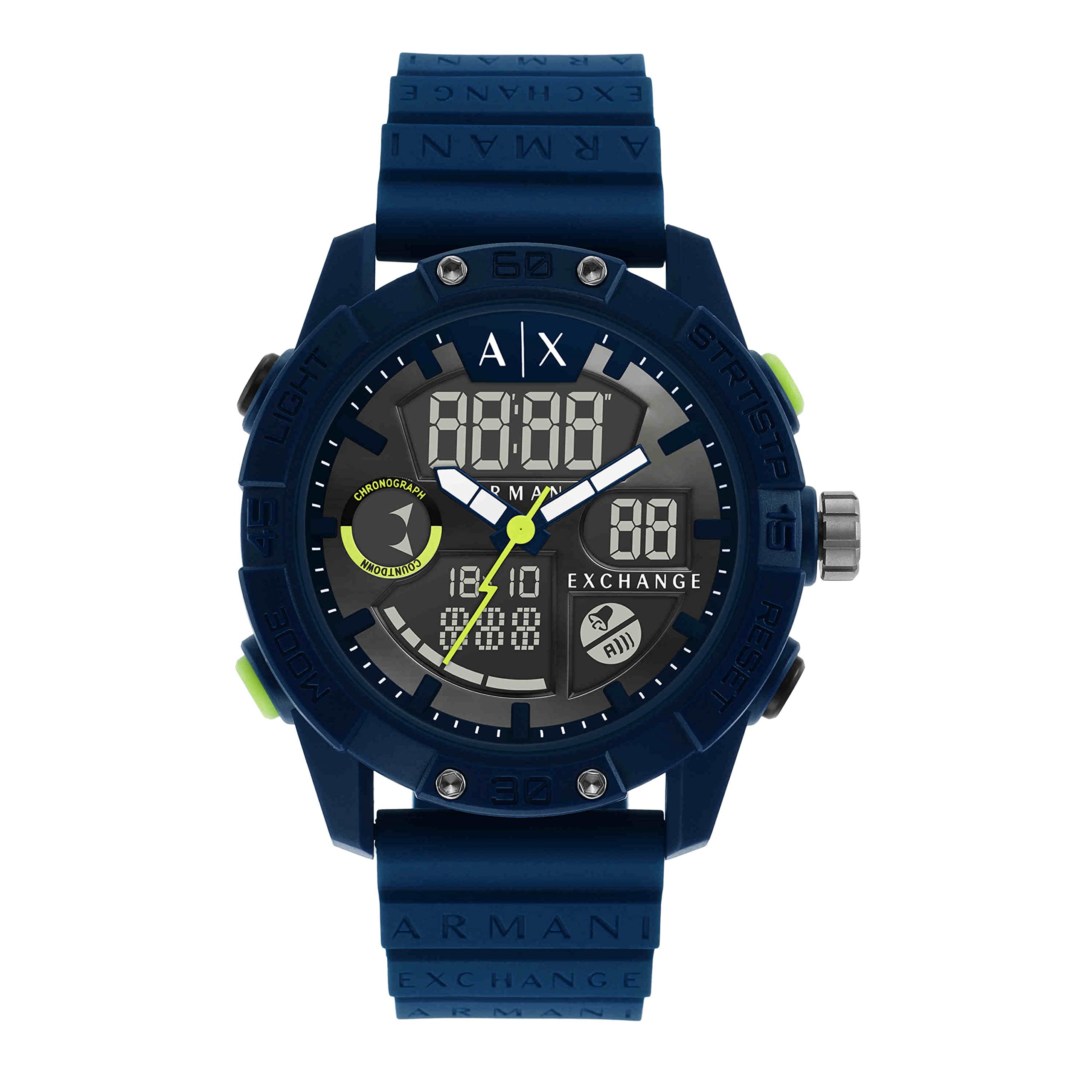 AX Armani Exchange Men's Analog-Digital Silicone Watch