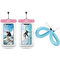 JOTO Waterproof Phone Case Holder Pouch Bundle with 2 Pack Floating Wrist Strap for Waterproof Camera