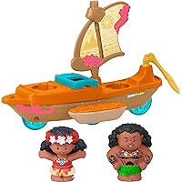 Little People Toddler Toys Disney Princess Moana & Maui’s Canoe Sail Boat with 2 Figures for Ages 18+ Months