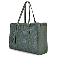ECOSUSI Laptop Bag For Women 15.6 Inch Work Tote Bags PU Leather Computer Purse For Business Office With 3 Layer Compartments