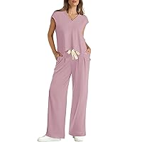 XIEERDUO Loose Fit Tops And Wide Leg Pants 2 Piece Outfits Lounge Sets For Women Tracksuit Sweatsuit 2024