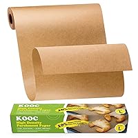 KOOC Premium 100-Feet Parchment Paper Roll - 12-Inch Width, Non-Stick, Unbleached Baking Paper - Ideal for Baking, Cooking, and Food Preparation - 100 Square Feet Coverage - Compostable, High Density