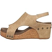 Corkys Women's Carley Cognac Smooth Wedge Sandal