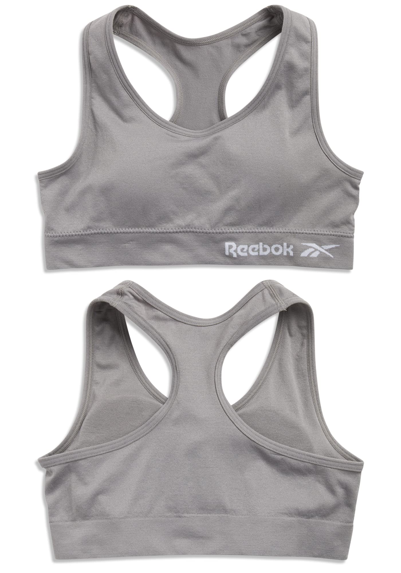 Reebok Girls' Bralette - Seamless Racerback Cami Bralette (2 Pack)