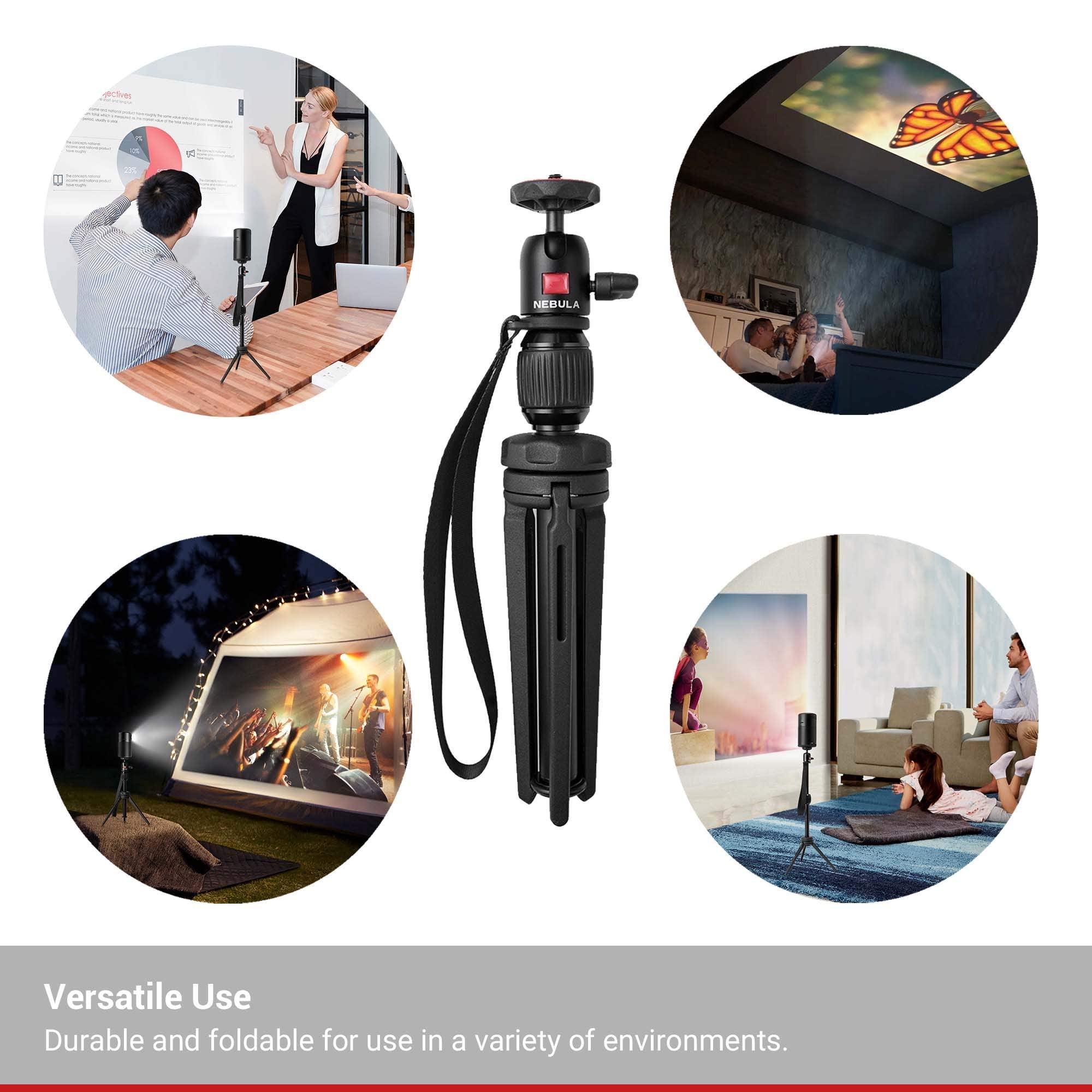 Anker Nebula Capsule II with Adjustable Tripod Stand, Compact, Aluminum Alloy Portable Projector Stand
