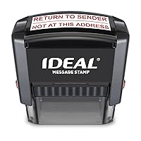 IDEAL Self Inking Stamp – Return to Sender, NOT at This Address – Red Ink, Impression Size 9/16” x 1-1/2”