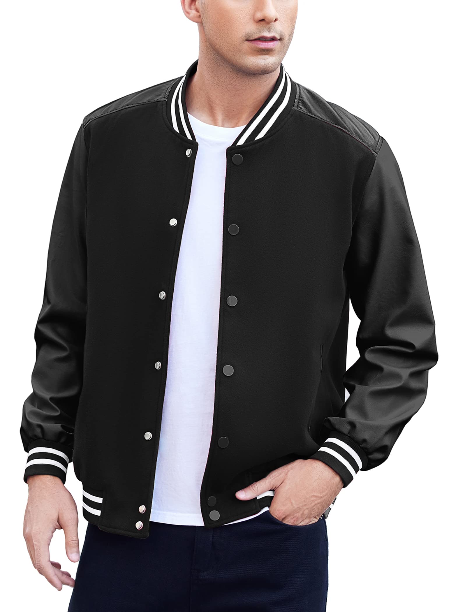 Mua COOFANDY Mens Varsity Jacket Casual Leather Sleeve Baseball Letterman  Bomber Jacket Coat trên Amazon Mỹ chính hãng 2023 | Giaonhan247