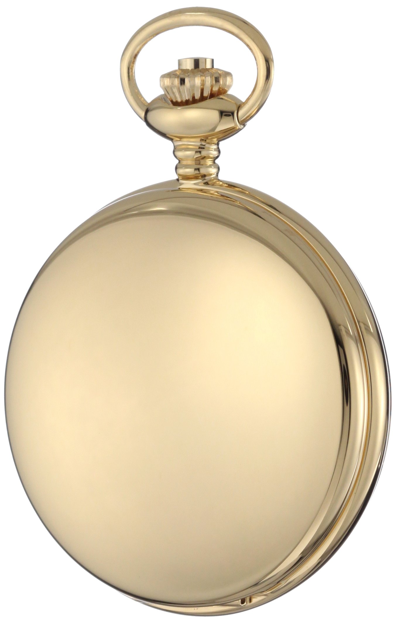 Charles-Hubert, Paris 3900-G Classic Collection Gold-Plated Polished Finish Hunter Case Quartz Pocket Watch