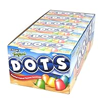 DOTS Individually Wrapped Candy - Tropical Gummy Candy Flavors – Grapefruit, Melon, Paradise Punch, Mango and Island Nectar - Gluten Free, Kosher & Peanut Free Gumdrops - Bulk 24ct, 2.2oz Dots Boxes