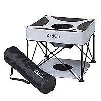 KidCo GoPod Adjustable Height Travel Baby Activity Center - Standing Baby Activity Center with Cupholder and Travel Bag, Midnight