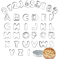 37 Pieces Mini Alphabet and Number Cookie Cutters Sets with Storage Case, LIOUCBD Stainless Steel Mold Tools, Decorating Tool DIY Biscuit Mold for Fondant Biscuit, Cake, Fruit, Vegetable