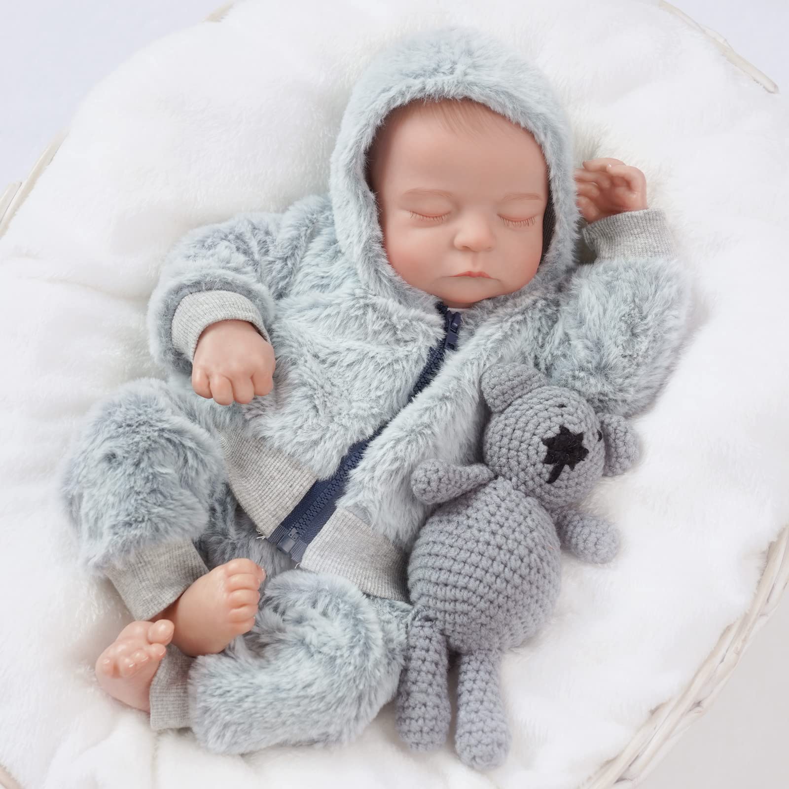 BABESIDE Lifelike Reborn Baby Dolls Boys - 17-Inch Real Baby Feeling Realistic-Newborn Baby Dolls Full Body Vinyl Anatomically Correct Real Life Baby Dolls with Accessories Gift Set for Kids Age 3+