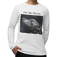 Pet Me Please Long Sleeve Shirt, Whippet Dog Artwork Printed Tee