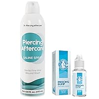 Dr. Piercing Aftercare Keloid Removal Drops & Sterile Saline Spray – Complete Piercing Care Kit for Keloid Bump Treatment and Wound Cleaning