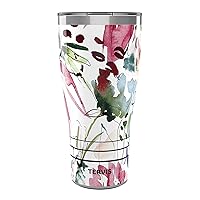 Tervis Traveler Sara Berrenson Floral Abstraction Triple Walled Insulated Tumbler Travel Cup Keeps Drinks Cold & Hot, 30oz, Stainless Steel