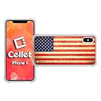Cellet TPU / PC Proguard Case with Vintage American Flag for Apple iPhone X