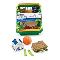 Learning Resources Healthy Lunch Basket - 17 Pieces, Ages 3+ Pretend Play Food for Toddlers, Preschool Learning Toys, Kitchen Play Toys for Kids