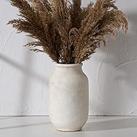 SIDUCAL Rustic Farmhouse Flower Vase | 9.5 Inch Large Ceramic Vase | Pampas Grass Vase | Modern Farmhouse Decor Vase for Home Decor, Table, Living Room Decoration, Shelf Decor, Mantel, White