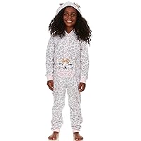 Girls & Toddlers Sleepwear Hooded Onesie Pajama with Pet Pocket, Sizes 2-12