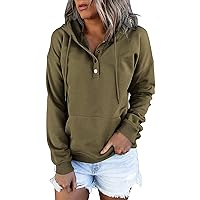 Womens 2023 Fall Hooded Button Collar Drawstring Hoodies Halloween Print Pullover Pocket Sweatshirts Tops Shirts