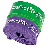 TheFitLife Pull Up Assistance Bands- Resistance Bands for Working Out Green+Purple