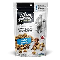 Three Farmers – Roasted Fava Beans 3-Pack | Sea Salt | 3 Pack – 140g | Gluten-Free | Vegan | Kosher | Plant Protein | High Fibre | Low Fat | Non-GMO Certified