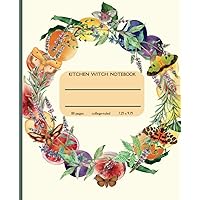 Kitchen Witch Notebook: Vintage Herbal Wreath with Moths