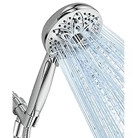 6-Setting Shower Head with Handheld, JDO High Pressure Hand held Shower Head, 4.7 Inch Chrome Detachable Showerhead Set with 59 Inch Stainless Steel Hose and Adjustable Showerhead Holder