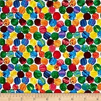 The Very Hungry Caterpillar Abstract Dots Multi, Fabric by the Yard