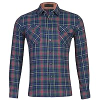Mens Plaid Flannel Shirts-Long Sleeve Casual Button Down Slim Fit Outfit for Camp Hanging Out or Work