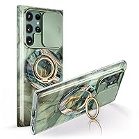 GVIEWIN Bundle - Compatible with Samsung Galaxy S22 Ultra Case (Desert Dream) + Magnetic Phone Ring Holder (Sur)
