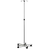 Graham-Field 7016A Lumex Deluxe Rolling IV Pole, 4-Hook, Portable 5-Leg Stand with Wheels, Height-Adjustable