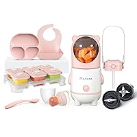 Baby Food Maker, Morfone 17 in 1 Set Baby Food Blender, Baby Food Processor for Fruit Meat with Baby Food Containers Pacifier Baby Essentials Gift (Pink)