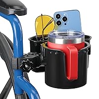 JOYTUTUS Wheelchair Cup Holder, 2-in-1 Walker Cup Holder with Storage Box, Cup Drink Holder for Bottle with Handle, Fit for Wheelchair, Walker, Rollator, Stroller, Camper, Golf cart
