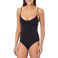 Wolford Women's Standard Swim Essentials-Gold Bubbles One Piece