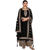 Embroidery Worked Salwar Kameez Plazzo with Dupatta Dress Ready to Wear for Women Weeding Suits