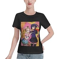 Love Chunibyo Other Delusions T-Shirt Cartoon Design Printed Woman's Shirts Latest Style Short Sleeve Blouse Black