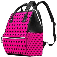 Polka Dots Black Red Diaper Bag Travel Mom Bags Nappy Backpack Large Capacity for Baby Care