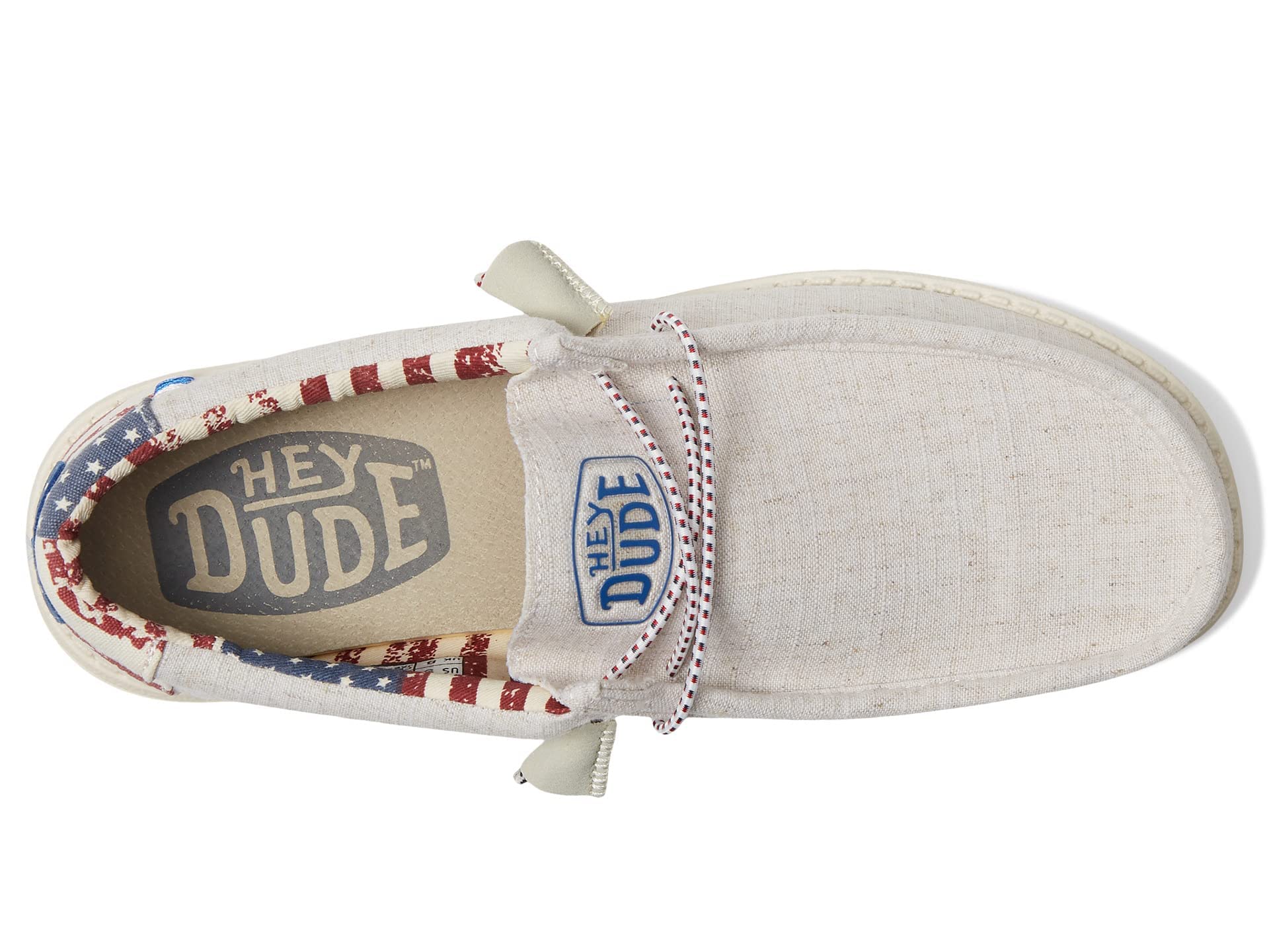 Hey Dude Men's Wally Patriotic | Men's Loafers | Men's Slip On Shoes | Comfortable & Light-Weight