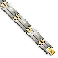 Saris and Things Titanium Yellow IP-Plating Bracelet 8.5in