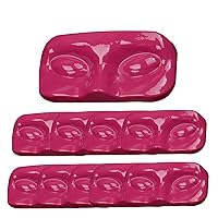 10Pcs Face-Shaped Eyelash Trays Portable Empty Lash Packaging Box for False Eyelashes Durable PVC Storage Care Box Rose red